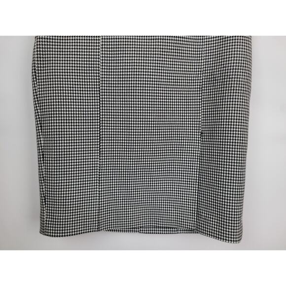 Banana Republic Womens Houndstooth Front Slit Stretchy Skirt Black White Size 4 - Picture 3 of 11
